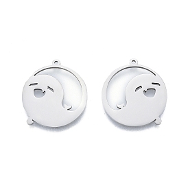 201 кулон из нержавеющей стали, плоский круглый с призраком