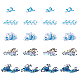 20шт 5 стили компьютеризированной ткани для вышивки гладить/пришивать нашивки, аксессуары для костюма, аппликация, морская волна