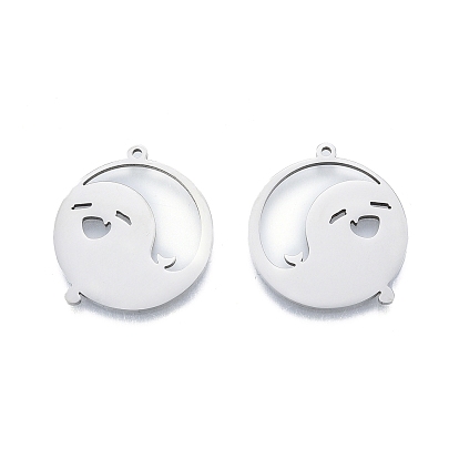 201 кулон из нержавеющей стали, плоский круглый с призраком