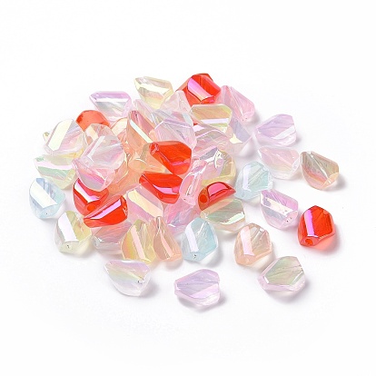 Transparent Acrylic Imitation Jelly Beads, Twist Oval