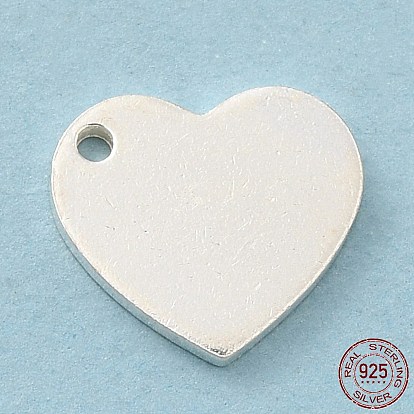 Blank 925 Sterling Silver Charms, Heart