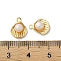 Brass Charms, with ABS Imitation Pearl Beads, Shell Shape Charms