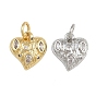 Латунные микро проложить кубического циркония подвески, с целью перехода в кольце, сердце прелести, стойки покрытие, долговечный, без свинца и без кадмия