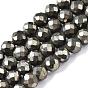 Natural Chalcopyrite Bead Strands, Faceted, Round