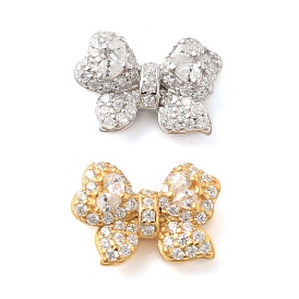 925 многорядные звенья-банты из стерлингового серебра с микропаве из прозрачных кубических цирконий, с печатью 925