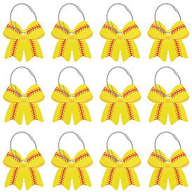 12шт. ПВХ бирки для багажа в виде бантиков, с металлическим кольцом