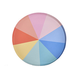 Одноразовая бумажная тарелка цвета радуги, плоско-круглые, для выпечки праздничных принадлежностей