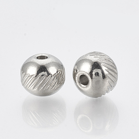 201 Stainless Steel Spacer Beads, Round