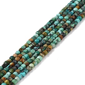 Perlas naturales de color turquesa Hubei hebras, facetados, cubo