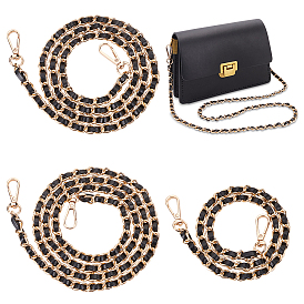 3шт 3 стильные ручки для сумок из искусственной кожи, с железной цепочкой и застежкой, для замены ремней для мешков