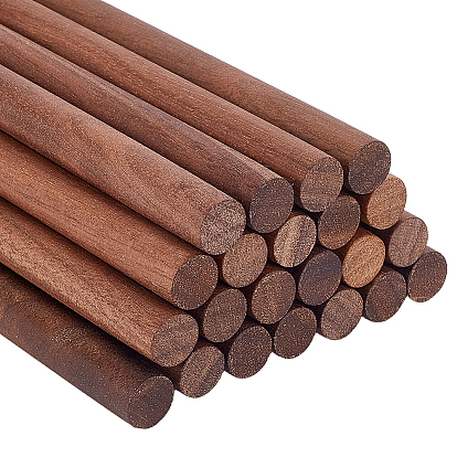 30Pcs Waxed Round Wooden Sticks, Dowel Rods, for Children Toy, Building Model Material, Macrame Craft Supplies
