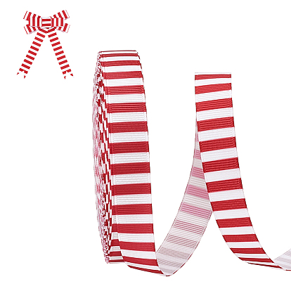 Ruban à rayures en polyester, pour la décoration de cadeau