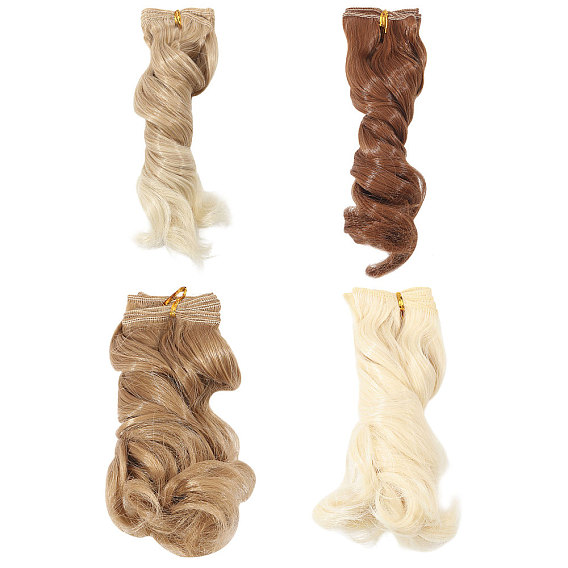 4шт. 4 цветов, высокотемпературные волоконные волосы для кукол