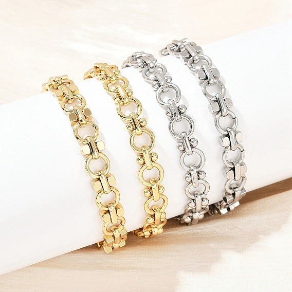 304 из нержавеющей стали ссылку цепи браслеты, плоско-круглые