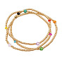 Fashionable Glass and Crystal Beaded Multi-Layered Bracelet for Women
