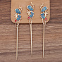 Alloy Enamel Flower Hair Sticks, Long-Lasting Plated, Hair Accessories for Woman