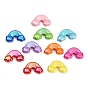 UV Plating Opaque Acrylic Beads, Iridescent, Rainbow with Cloud