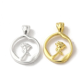 Brass Pendants, Ring with Rose Charms