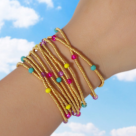 Эластичный браслет из богемского стекла для женщин, круглые