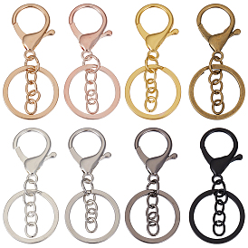 24 шт. 8 застежки для брелков из цветного сплава