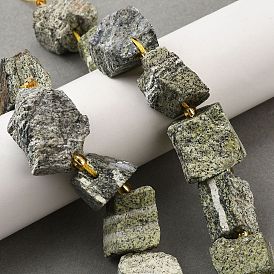 Необработанные грубые натуральные серебряные бусины из яшмы, самородки, с бисером