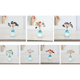 Vase Resin Ornaments, with Natural & Synthetic Chips, for Home Car Desk Display Decorations