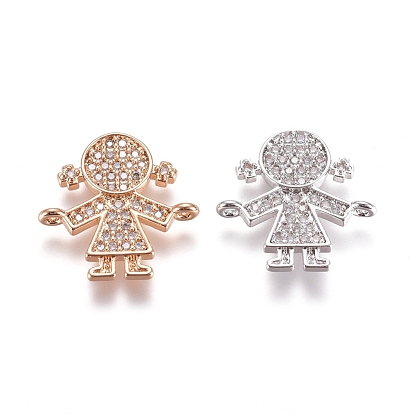 Соединители из латуни с микропаве и кубическим цирконием, девушка