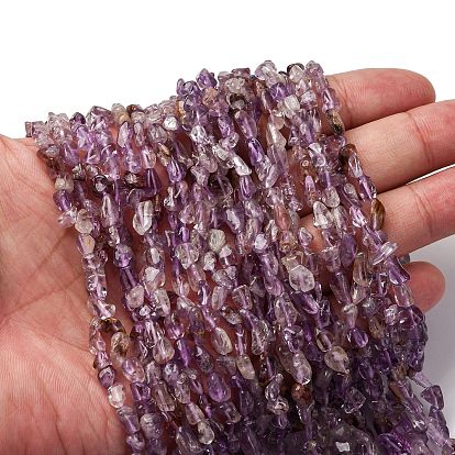 Натуральные фиолетовые фантомные кварцы, фиолетовые лодолитовые кварцевые бусины, нити, самородки