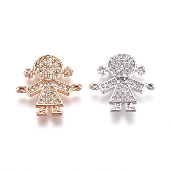 Соединители из латуни с микропаве и кубическим цирконием, девушка