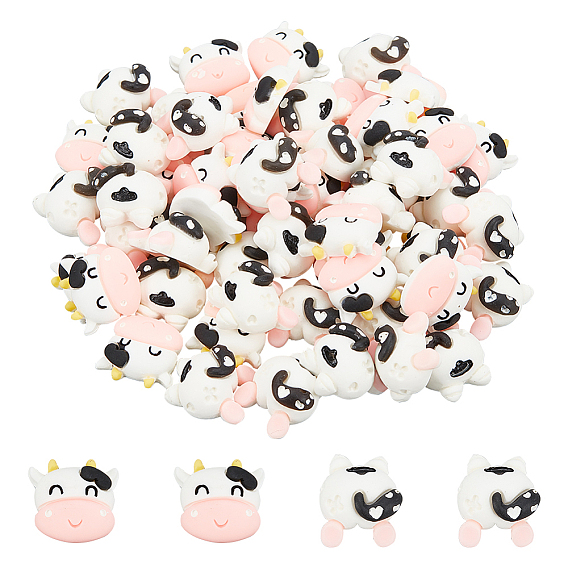 60 шт 2 стили кабошоны из непрозрачной смолы, коровий хвост и форма коровьей головы