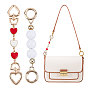 2Pcs 2 Style Bag Chain Extension Straps, ABS Plastic Beads, Alloy Spring Gate Rings and Clasps, for Bag Replacement Accessories