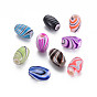 Opaque Acrylic European Beads, Large Hole Beads, Barrel