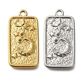 Ion Plating(IP) 304 Stainless Steel Pendant Rhinestone Settings, Rectangle