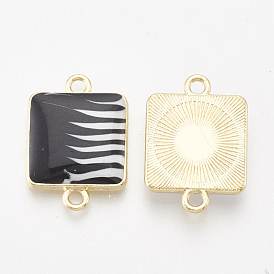 Alloy Enamel Links Connectors, Square