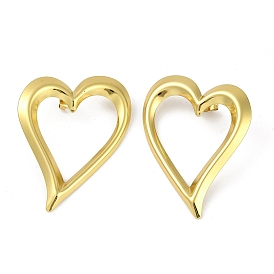 PVD Vacuum Plating 201 Stainless Steel Heart Stud Earrings for Women, with 304 Stainless Steel Pins