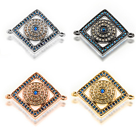 Micro-inlaid hollow evil eye jewelry connector DIY Turkish eye jewelry accessories copper micro-inlaid