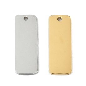 304 подвески-бирки из нержавеющей стали с зеркальной полировкой, прямоугольный шарм, ионное покрытие (ip), лазерная резка