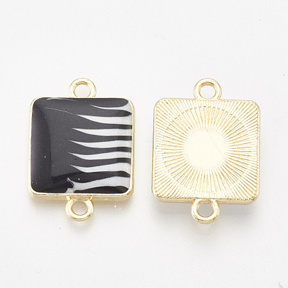 Alloy Enamel Links Connectors, Square