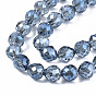 Transparent Glass Beads Strands, Faceted, AB Color Plated, Teardrop