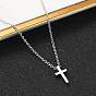 Non-Tarnish 304 Stainless Steel Pendant Necklaces, with Cable Chains, Cross