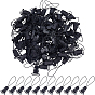 100Pcs Plastic Camera Strap Adapters, Side Release Buckle, Detachable Nylon Loop String Connector, with 100Pcs Brass Split Rings