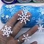 10 Yards Christmas Polyester Deco Mesh Ribbon, Printed Snowflake Tulle Fabric, for Bowknot Making