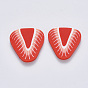 Handmade Polymer Clay Cabochons, Polymer Clay Slices for Resin Crafts & DIY Projects, Strawberry