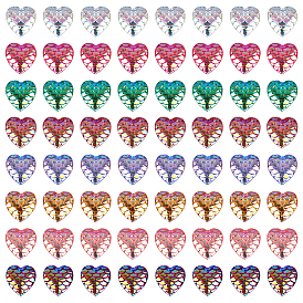 SUNNYCLUE Resin Cabochons, Heart with Mermaid Fish Scale Shape