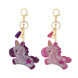 Cute Cartoon Pony Keychain Pendant Unicorn Tassel Accessories Children's Gift.