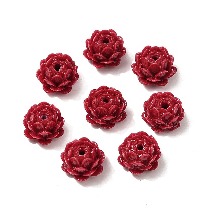 Резные бусины из синтетического коралла, цветок