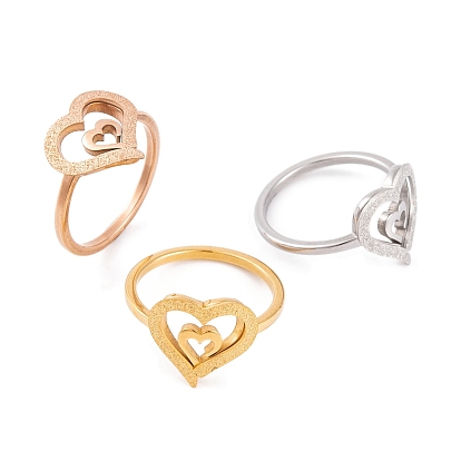 304 женское кольцо в форме сердца из нержавеющей стали