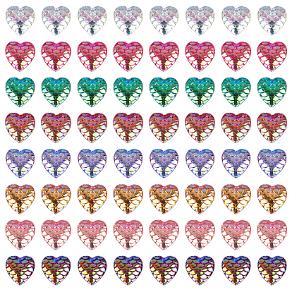 Cabuchones de resina, corazón con forma de escala de pez sirena