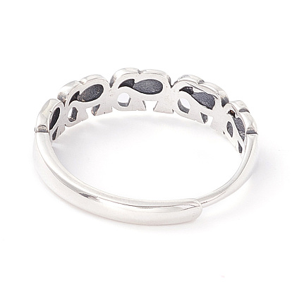 Elephant 925 Sterling Silver Adjustable Rings for Men Women