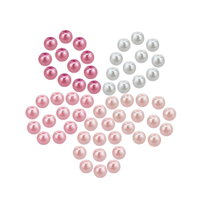 200Pcs 5 Colors Baking Paint Pearlized Glass Pearl Round Beads for DIY Stretch Bracelets Making kit, with 1Roll Beading Elastic Thread